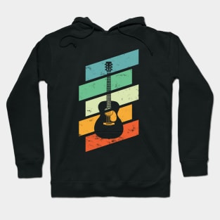 Vintage Style Concert Style Acoustic Guitar Retro Colors Hoodie